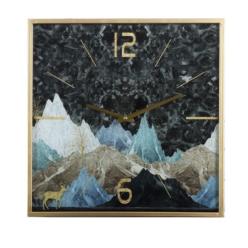 Ρολόι τοίχου μεταλλικό Mountain 40X40εκ