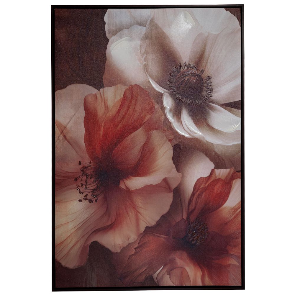 Ελαιογραφία σε τυπωμένο καμβά 83Χ123εκ cream flowers Ελαιογραφία σε τυπωμένο καμβά 83Χ123εκ cream flowers