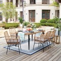 Rose set τραπεζαρία κήπου μεταλλική wicker σετ 7 τεμάχια Rose set τραπεζαρία κήπου μεταλλική wicker σετ 7 τεμάχια