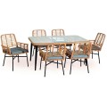 Rose set τραπεζαρία κήπου μεταλλική wicker σετ 7 τεμάχια Rose set τραπεζαρία κήπου μεταλλική wicker σετ 7 τεμάχια