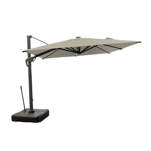 Roma/C DELUXE 3x3m, Γωνιακή Ομπρέλα Αλουμινίου με φως
