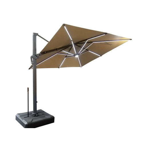 Roma/C DELUXE 3x3m, Γωνιακή Ομπρέλα Αλουμινίου με φως Roma/C DELUXE 3x3m, Γωνιακή Ομπρέλα Αλουμινίου με φως