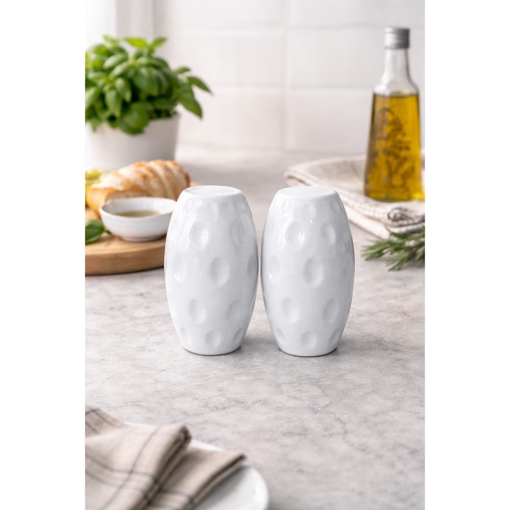 Σετ αλατοπίπερο κεραμικό λευκό Φ4,5xΥ8cm Σετ αλατοπίπερο κεραμικό λευκό Φ4,5xΥ8cm