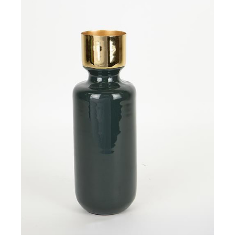 Βάζο μεταλλικό πράσινο κυπαρισσί 8.5x8.5x24cm Βάζο μεταλλικό πράσινο κυπαρισσί 8.5x8.5x24cm