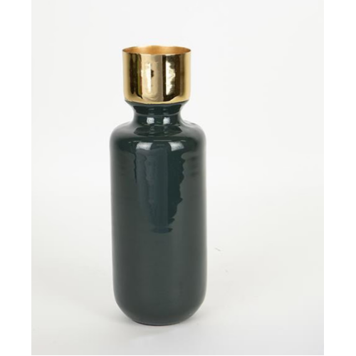 Βάζο μεταλλικό πράσινο κυπαρισσί 8.5x8.5x24cm Βάζο μεταλλικό πράσινο κυπαρισσί 8.5x8.5x24cm