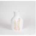 Βάζο ξύλινο λευκό φυσικό 15x15x25cm