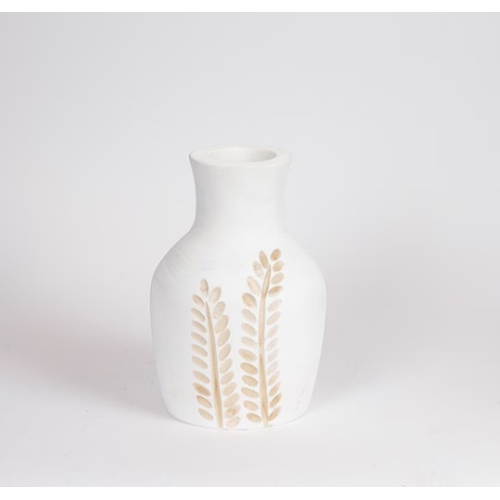 Βάζο ξύλινο λευκό φυσικό 15x15x25cm Βάζο ξύλινο λευκό φυσικό 15x15x25cm