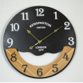 Ρολόι τοίχου ξύλινο μεταλλικό μαύρο 60cm Ρολόι τοίχου ξύλινο μεταλλικό μαύρο 60cm