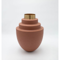Βάζο μεταλλικό κεραμιδί χρυσό 26x26x34cm