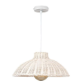 Φωτιστικό κρεμαστό μονόφωτο rattan λευκό arte illumina Kai Φωτιστικό κρεμαστό μονόφωτο rattan λευκό arte illumina Kai