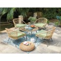 Foxy set σαλόνι κήπου μεταλλικό wicker σετ 5 τεμάχια