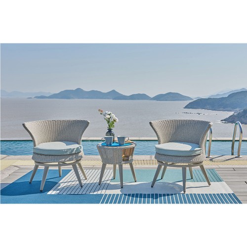 Mini set καθιστικό κήπου γκρι wicker σετ 3 τεμάχια Mini set καθιστικό κήπου γκρι wicker σετ 3 τεμάχια