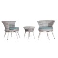 Mini set καθιστικό κήπου γκρι wicker σετ 3 τεμάχια Mini set καθιστικό κήπου γκρι wicker σετ 3 τεμάχια