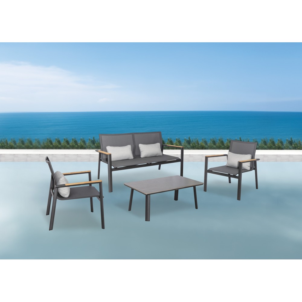 Σαλόνι Aspen-2/Ανθρακί Lounge Set