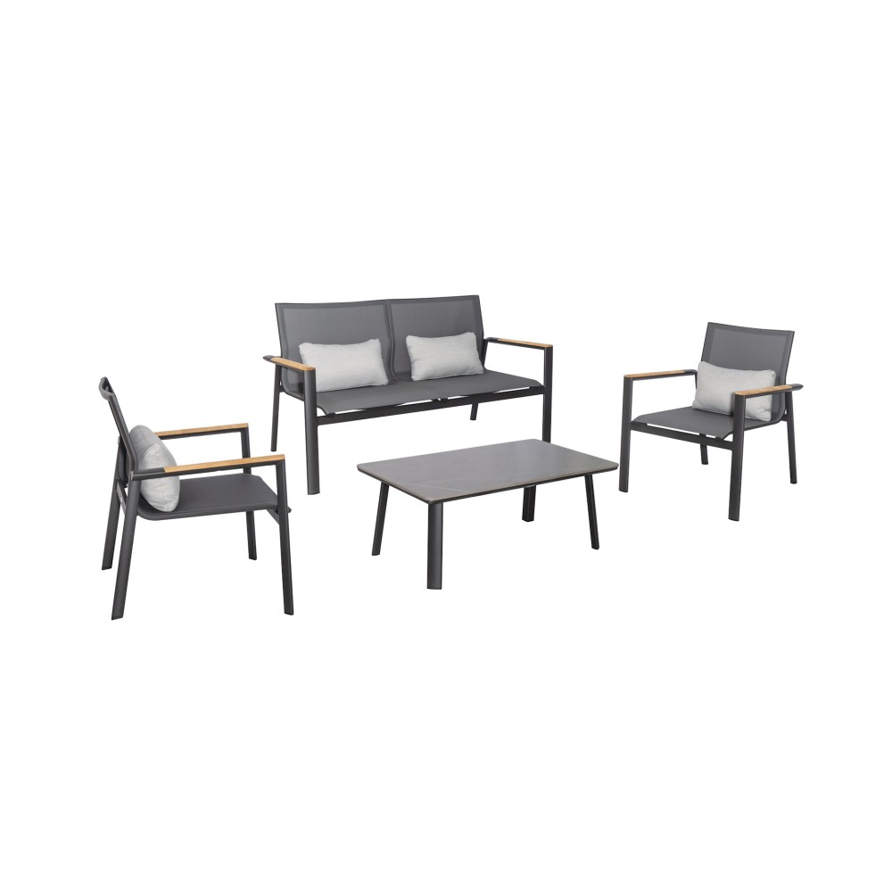 Σαλόνι Aspen-2/Ανθρακί Lounge Set