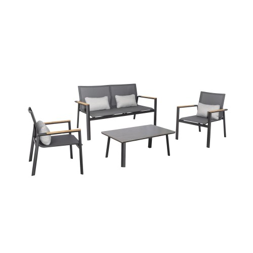 Σαλόνι Aspen-2/Ανθρακί Lounge Set