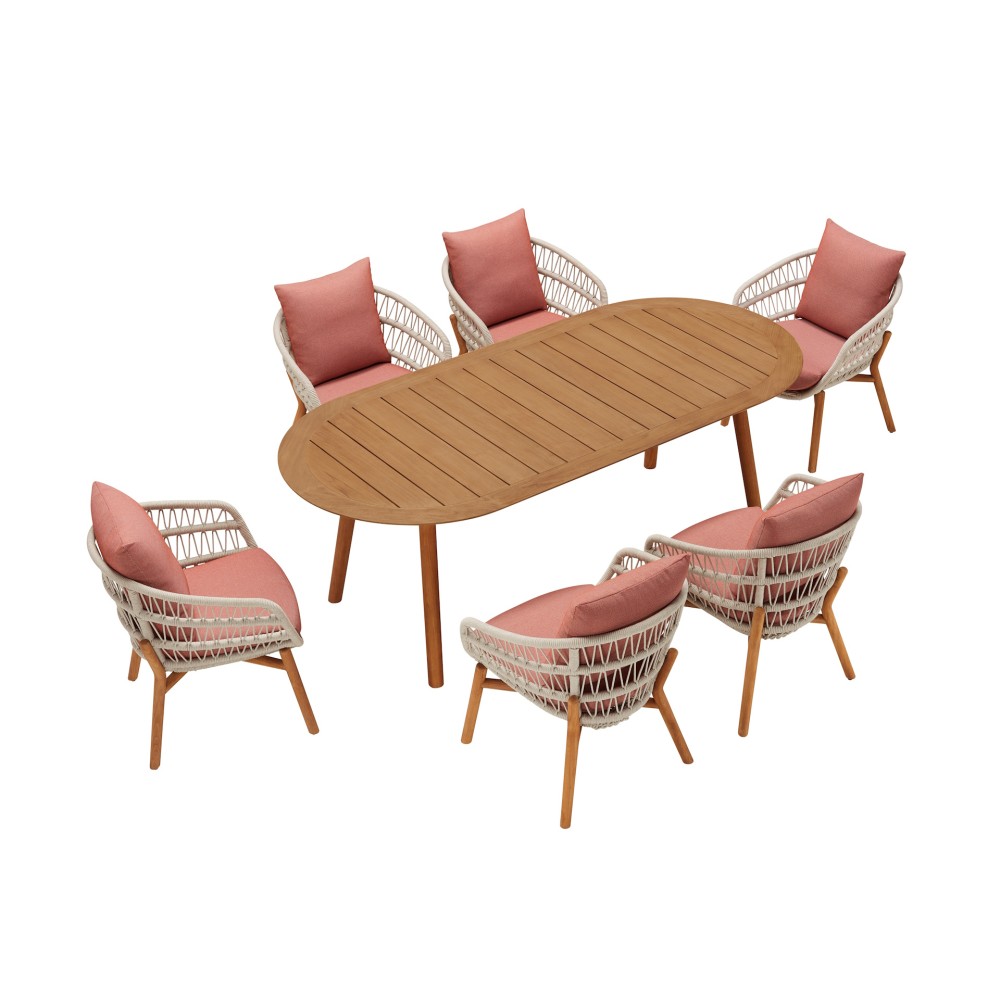 Vasca/D7 Dining Set 7 τεμαχίων