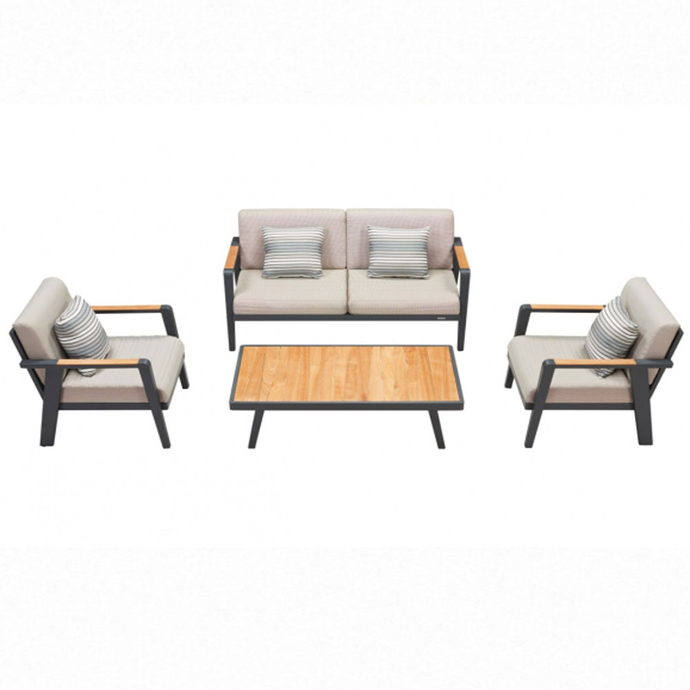 Emoti set 2 σαλόνι αλουμινίου teak με διθέσιο καναπέ Emoti set 2 σαλόνι αλουμινίου teak με διθέσιο καναπέ