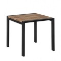 Τραπεζάκι βοηθητικό Falcon μεταλλικό με ξύλο teak 45x45εκ Τραπεζάκι βοηθητικό Falcon μεταλλικό με ξύλο teak 45x45εκ