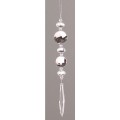 Στολίδι κρεμαστό κόσμημα ασημί και διάφανο 2 σχέδια 23εκ