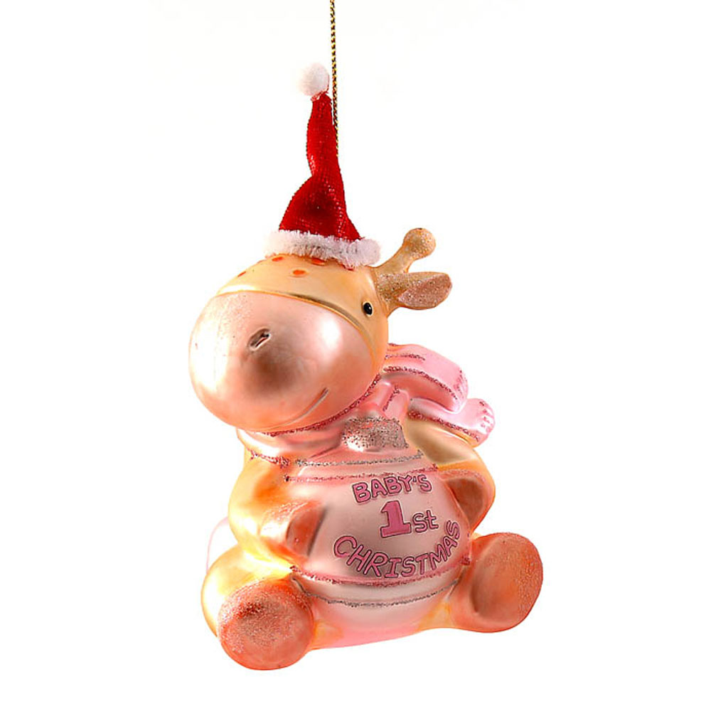 Στολίδι "baby's first Christmas" ελαφάκι resin 13cm σε 2 χρώματα Στολίδι "baby's first Christmas" ελαφάκι resin 13cm σε 2 χρώματα