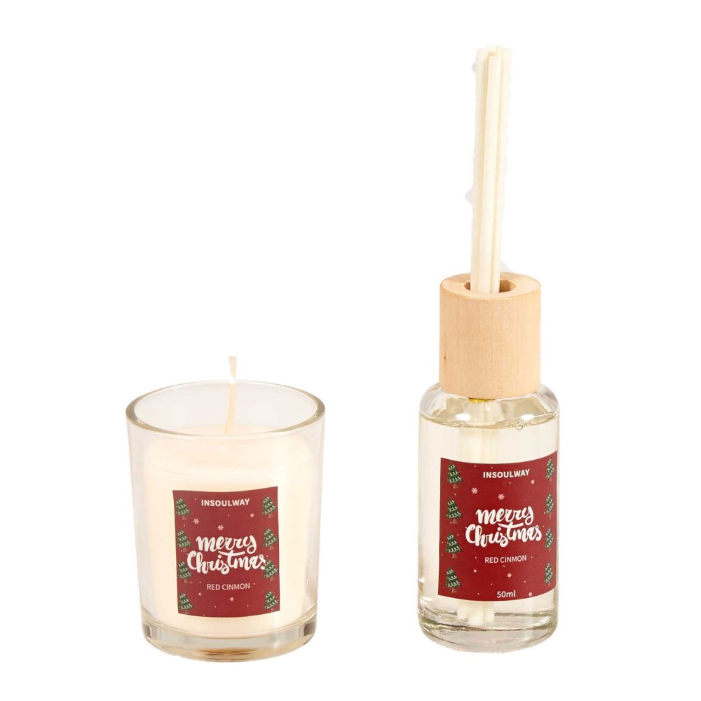 Αρωματικό σετ κεράκι 75gr με αρωματικό χώρου 50ml σε συσκευασία δώρου