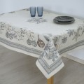 Ράνερ 45x140εκ με μπάλες και λουλούδια ασημί μπεζ