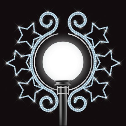 Φωτοσχέδιο 110x50cm 6 αστέρια λευκό LED Φωτοσχέδιο 110x50cm 6 αστέρια λευκό LED