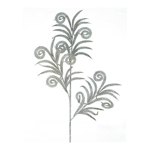 Κλαδί "παγωνιού" ασημί 75cm