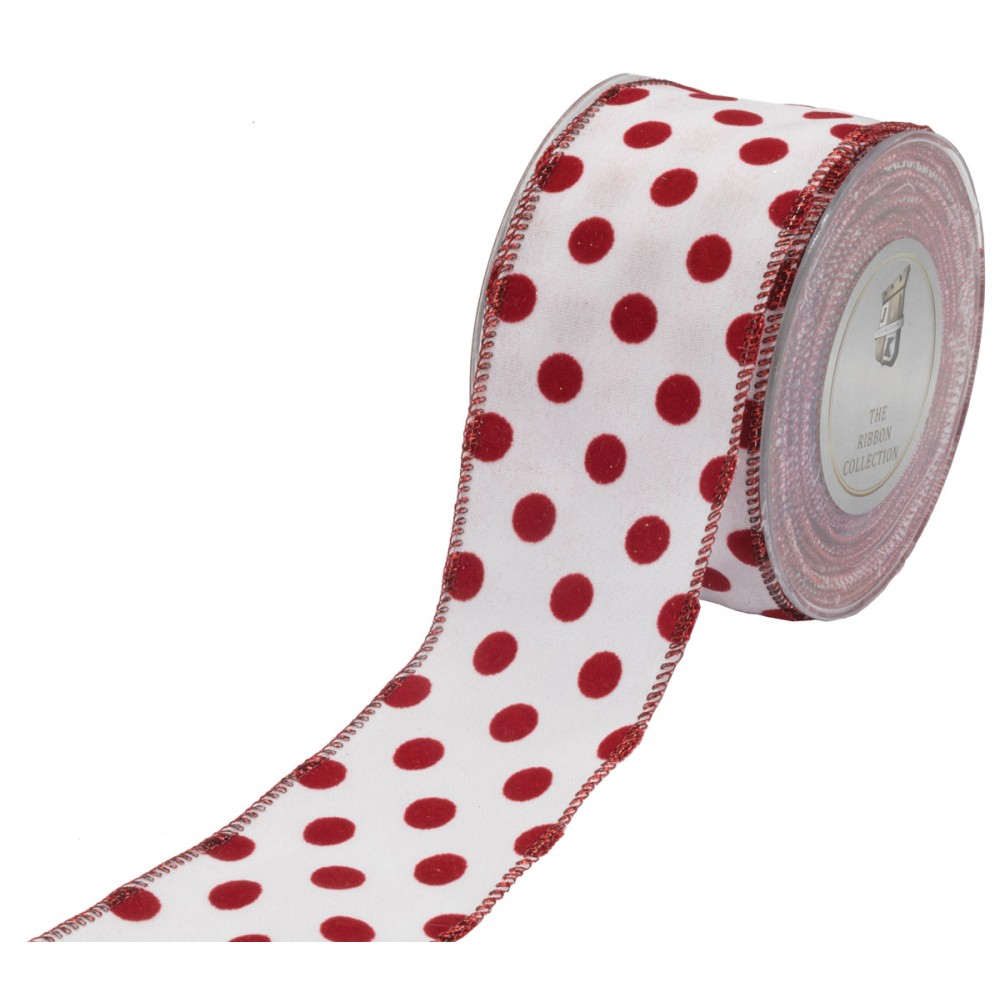 Κορδέλα velvet dots 6,7εκ 9μέτρα. Κορδέλα velvet dots 6,7εκ 9μέτρα.