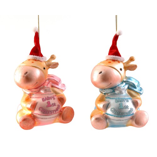 Στολίδι "baby's first Christmas" ελαφάκι resin 13cm σε 2 χρώματα Στολίδι "baby's first Christmas" ελαφάκι resin 13cm σε 2 χρώματα