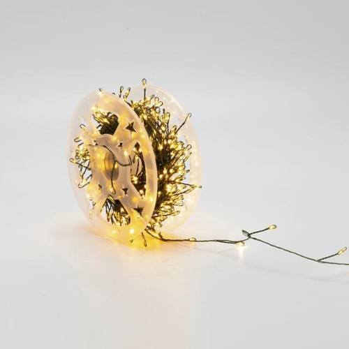 400 mini led cluster πράσινο καλώδιο θερμό-λευκό led 20m 