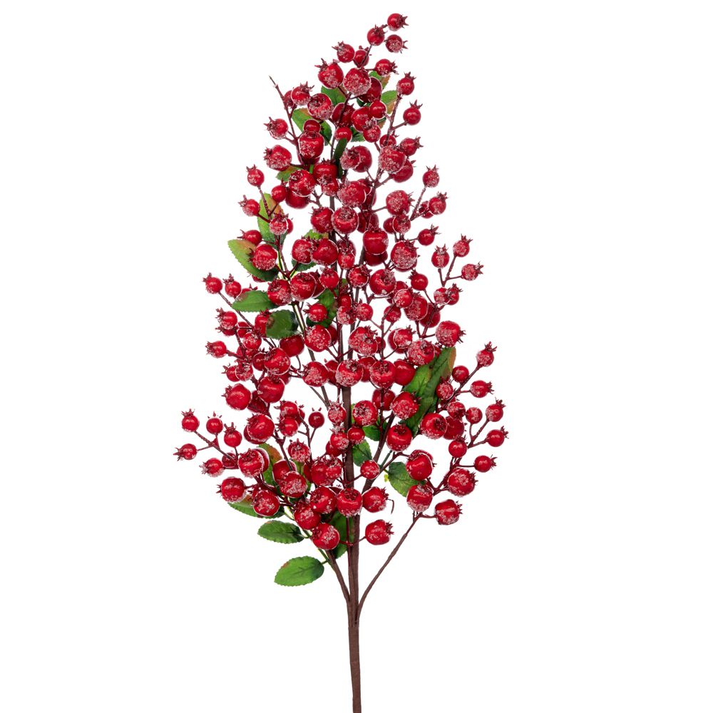 Κλαδί βελούδινο με κόκκινα berries 90εκ Κλαδί βελούδινο με κόκκινα berries 90εκ