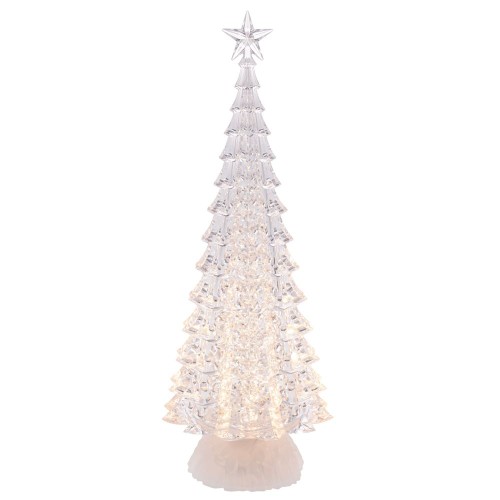 Δεντράκι διάφανο ακρυλικό με LED φως και glitter 14,5x14,5x38εκ Δεντράκι διάφανο ακρυλικό με LED φως και glitter 14,5x14,5x38εκ
