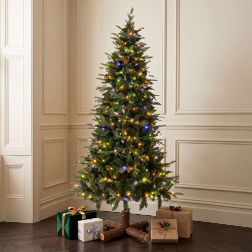 Δέντρο Pre lit Noble Fir 210cm 400 led λευκά και πολύχρωμα