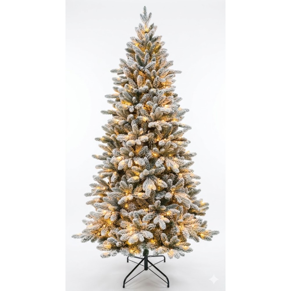 Δέντρο Atlanta Flocked 240cm με 550 λευκά led Δέντρο Atlanta Flocked 240cm με 550 λευκά led