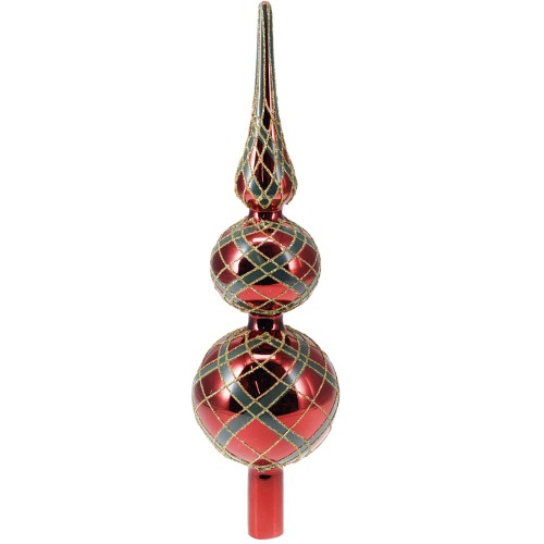 Κορυφή δέντρου κόκκινη/πράσινη tartan 28 εκ. Κορυφή δέντρου κόκκινη/πράσινη tartan 28 εκ.