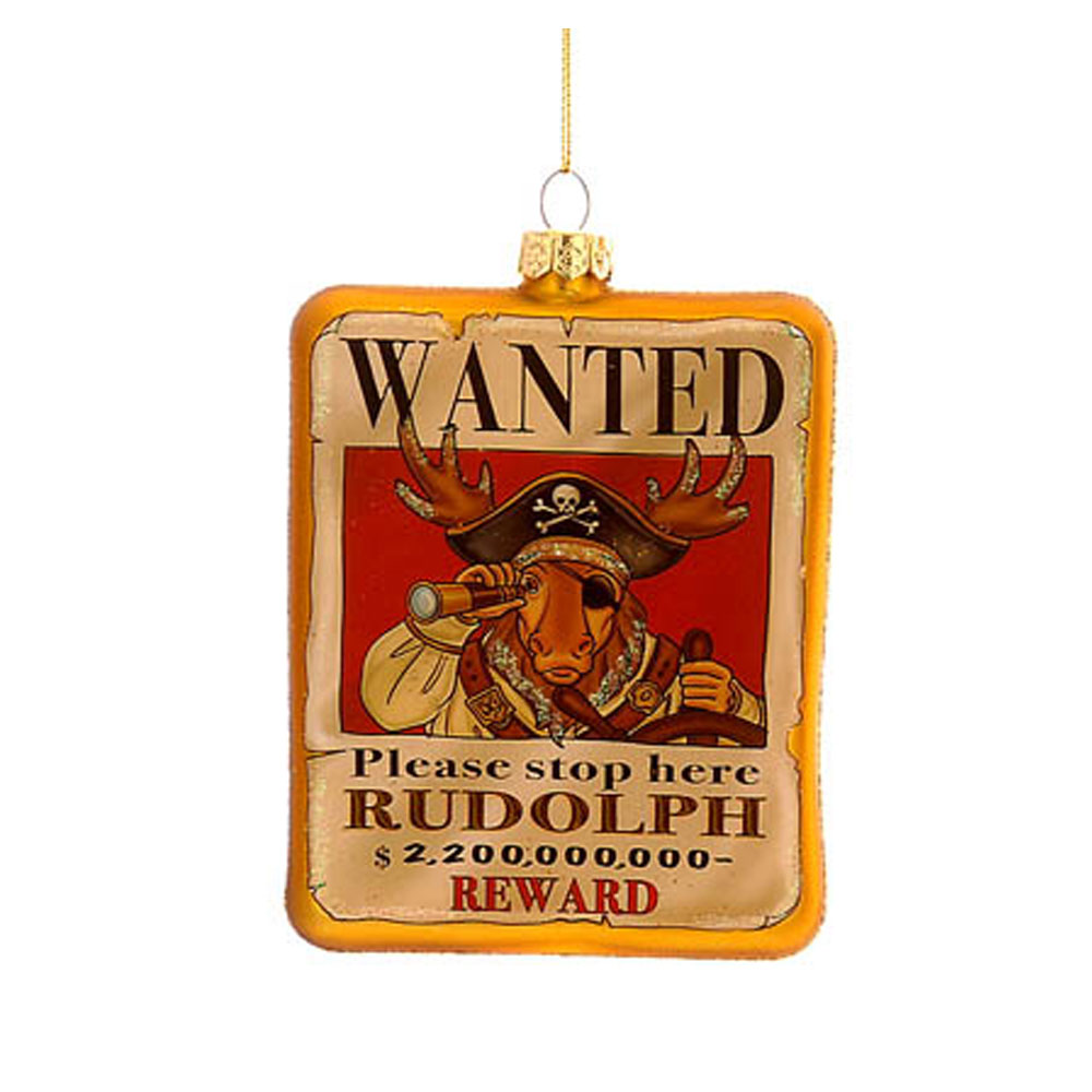 Στολίδι γυάλινο «wanted» σε 3 σχέδια 11,40εκ Στολίδι γυάλινο «wanted» σε 3 σχέδια 11,40εκ