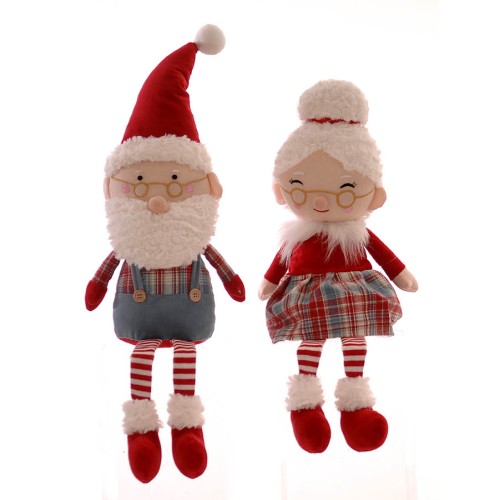 Διακοσμητικές φιγούρες Mr&Mrs Claus που κάθονται 66εκ