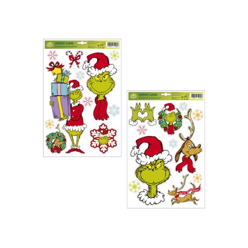 Αυτοκόλλητα Παραθύρου Grinch σε 2 σχέδια 40εκ