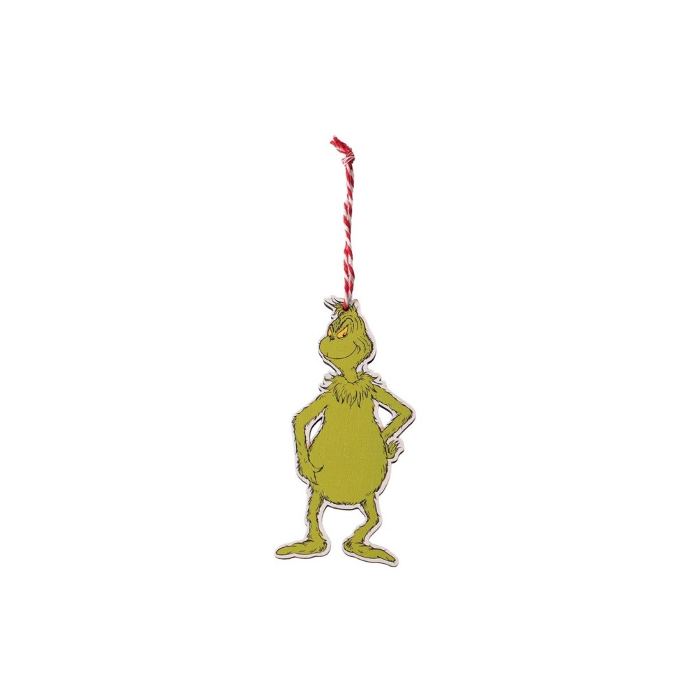 Ξύλινο Στολίδι Grinch Χαμογελαστός 13εκ