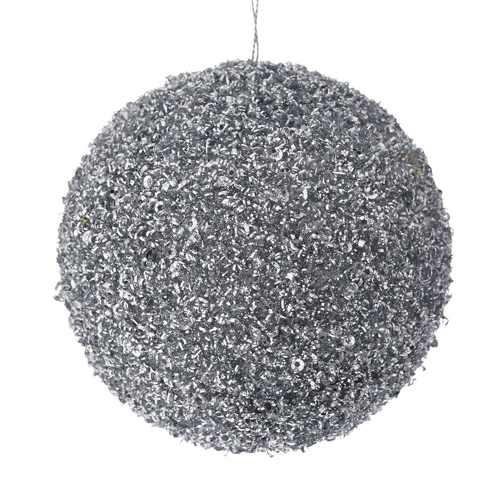 Μπάλα foam glitter ασημί 12εκ. Μπάλα foam glitter ασημί 12εκ.
