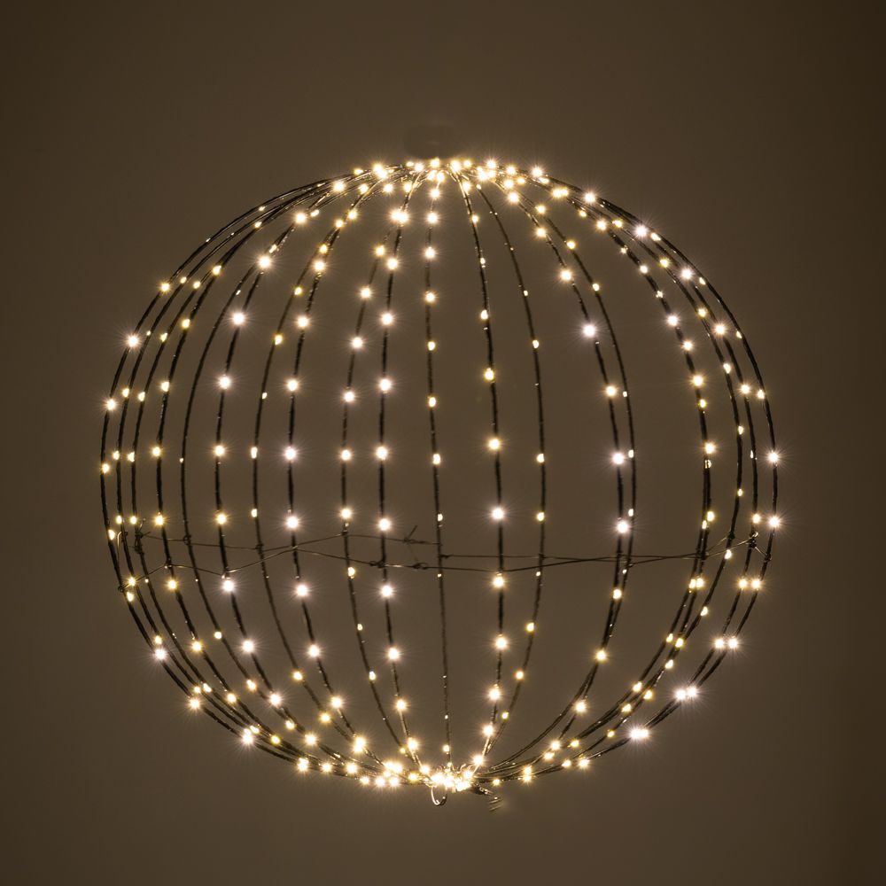 Μαύρη μεταλλική μπάλα Φ50εκ με 320LED λαμπάκια λευκό/θερμό Μαύρη μεταλλική μπάλα Φ50εκ με 320LED λαμπάκια λευκό/θερμό