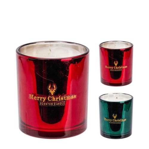 Αρωματικό κερί Merry Xmas σε γυάλα , 2 χρώματα/2 μεγέθη Αρωματικό κερί Merry Xmas σε γυάλα , 2 χρώματα/2 μεγέθη