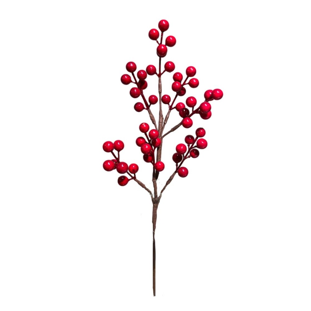 Διακοσμητικό κλαδί με κόκκινα berries 40εκ