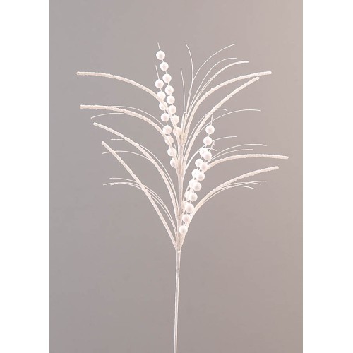 Κλαδί λευκό με glitter 76cm