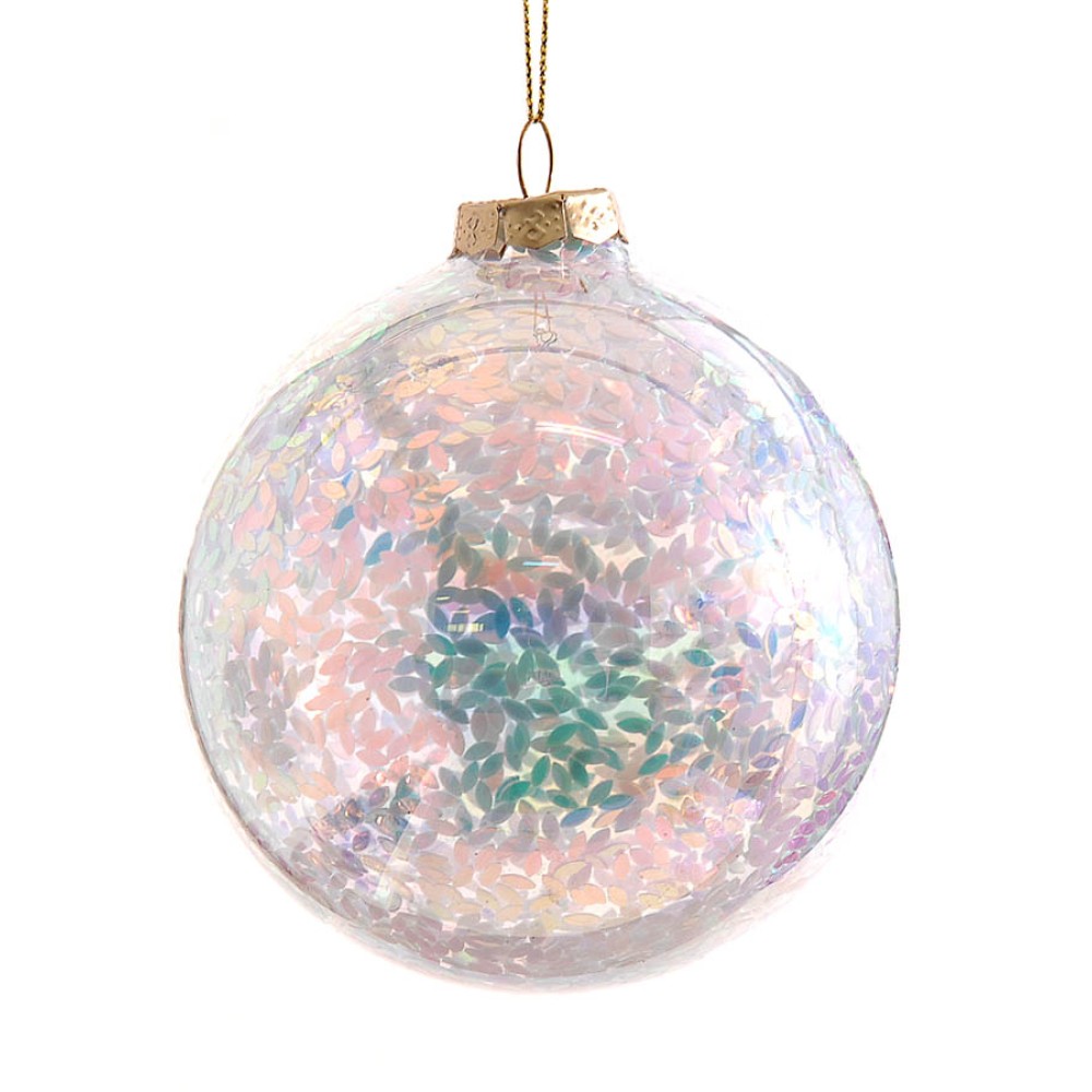 Μπάλα γυάλινη με glitter σε 2 μεγέθη Μπάλα γυάλινη με glitter σε 2 μεγέθη