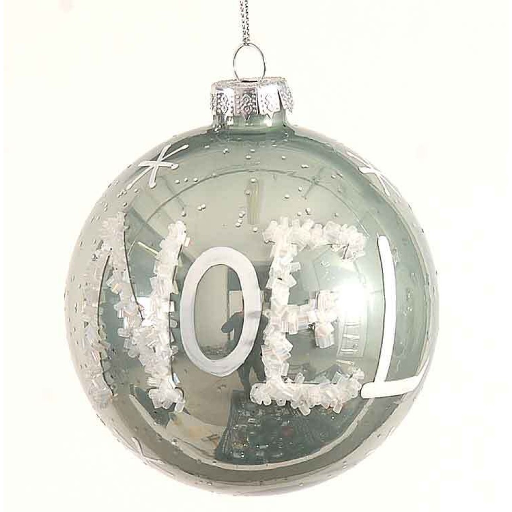 Μπάλα γυάλινη γυαλιστερή "Noel" 10cm Μπάλα γυάλινη γυαλιστερή "Noel" 10cm
