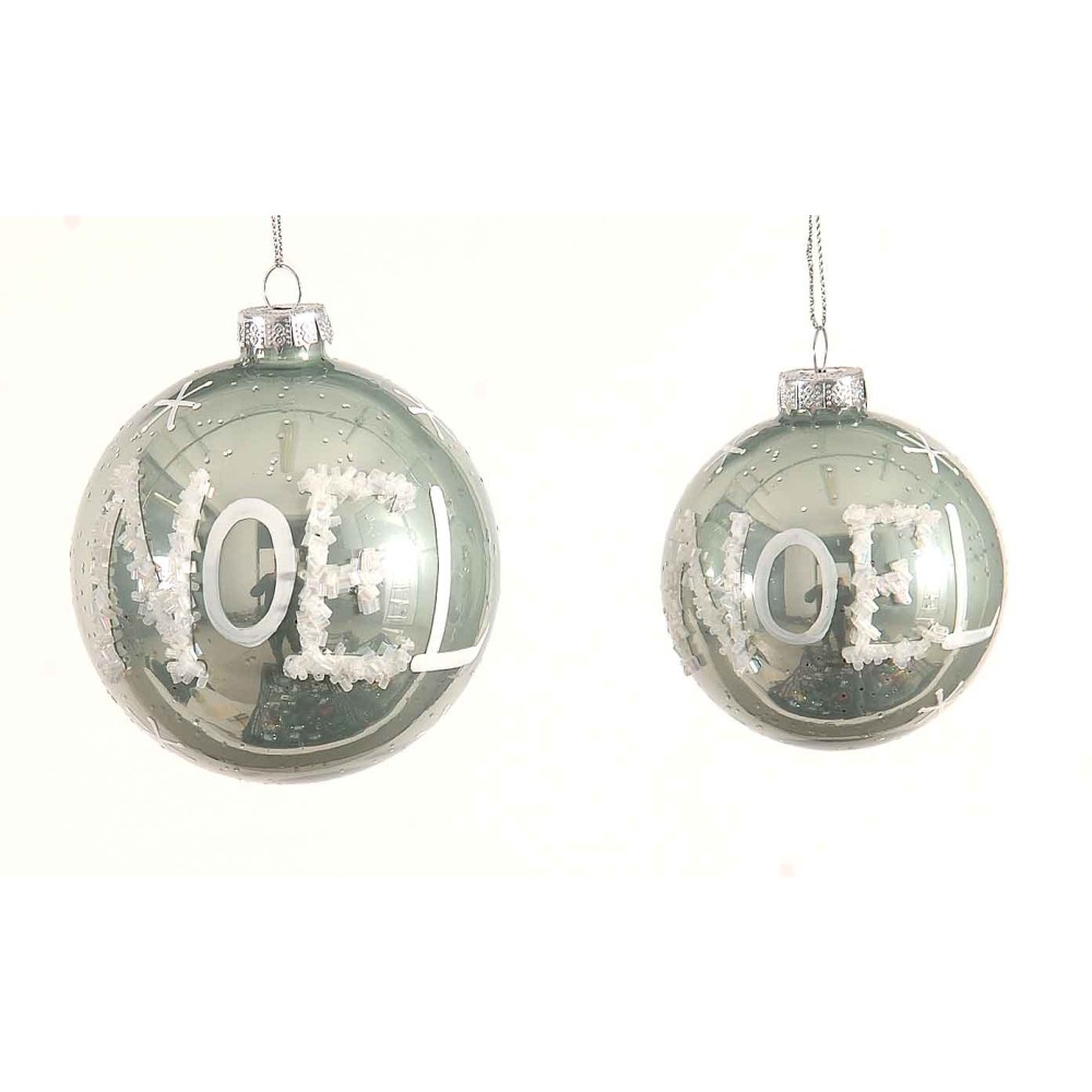 Μπάλα γυάλινη γυαλιστερή "Noel" 10cm Μπάλα γυάλινη γυαλιστερή "Noel" 10cm