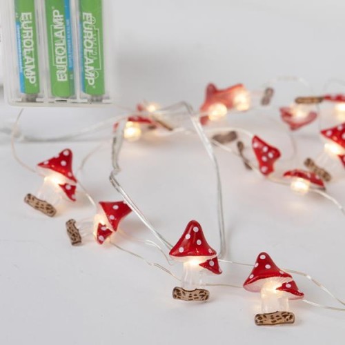20 LED Με Διακοσμητικά Ακρυλικά Μανιτάρια, Μπαταρίας.